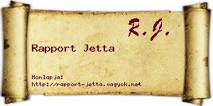 Rapport Jetta névjegykártya